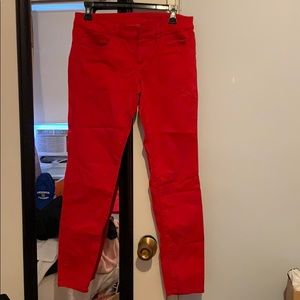 American eagle size 6 red denim jeggings stretch